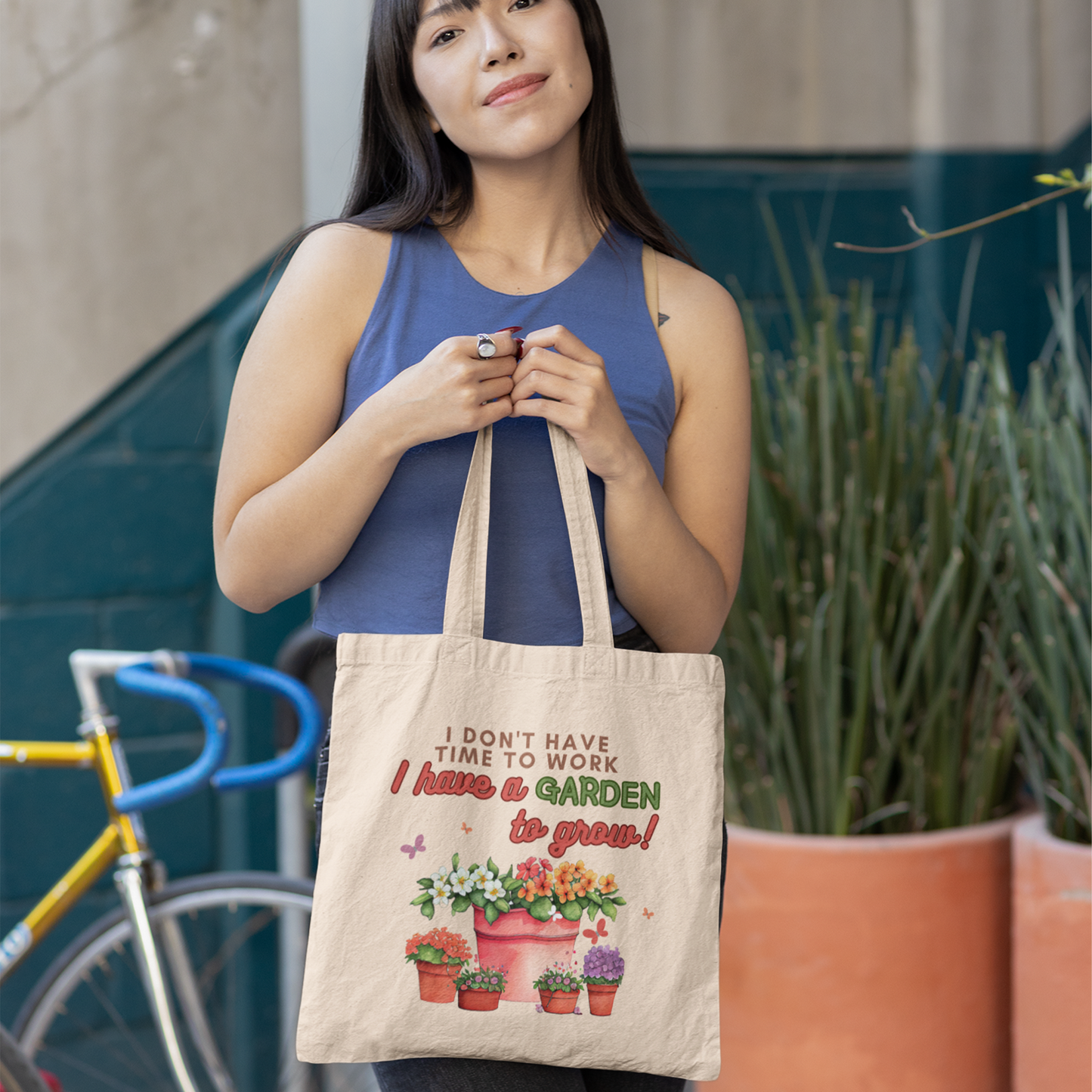 I Don't Have Time to Work I Have a Garden to Grow Canvas Tote Bag
