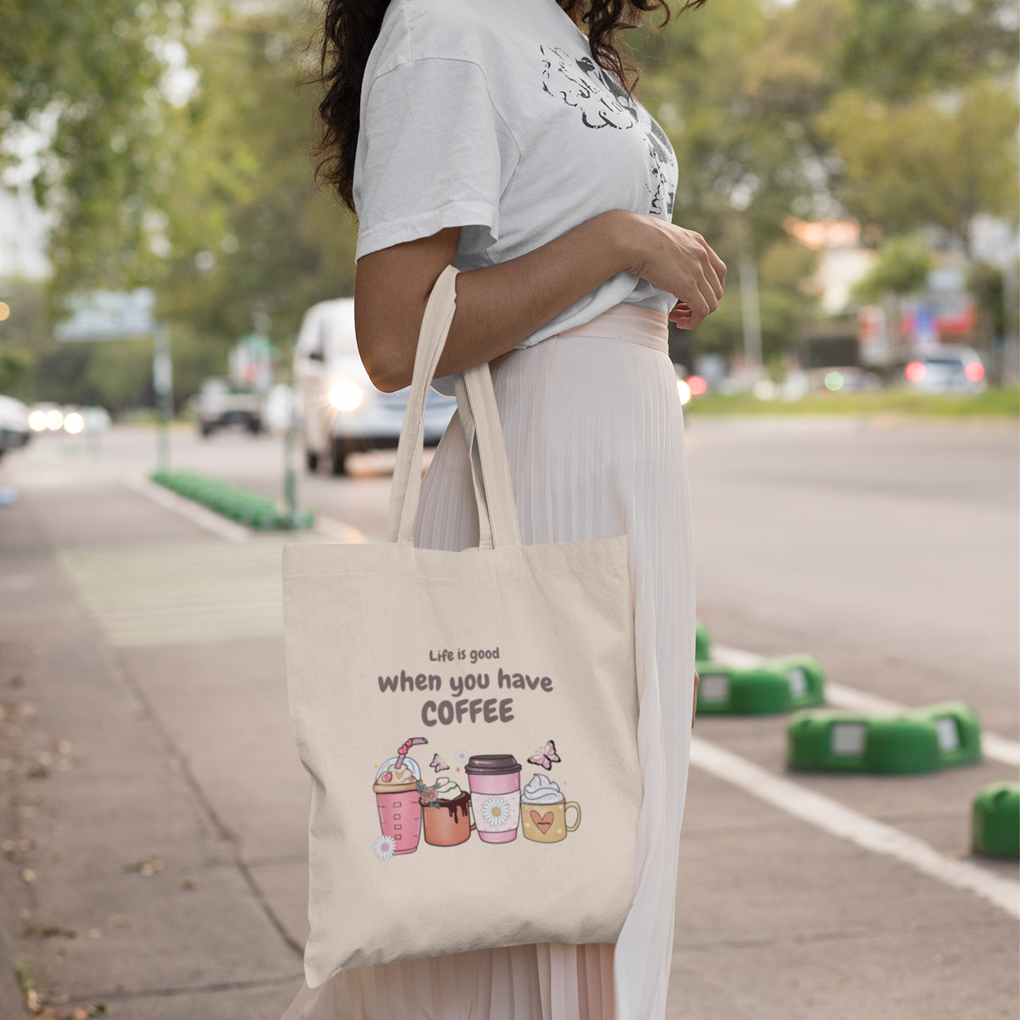 Life is Good When You Have Coffee Canvas Tote Bag