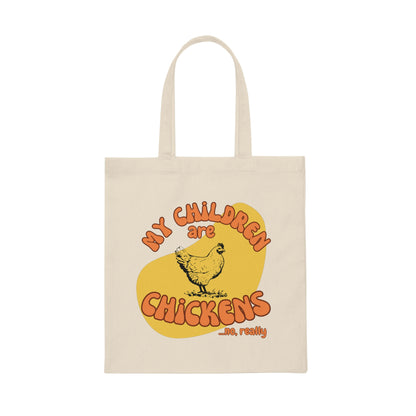 Mom of Chickens Canvas Tote Bag