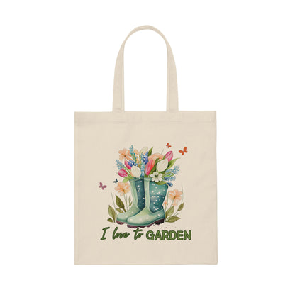 I Love to Garden Canvas Tote Bag