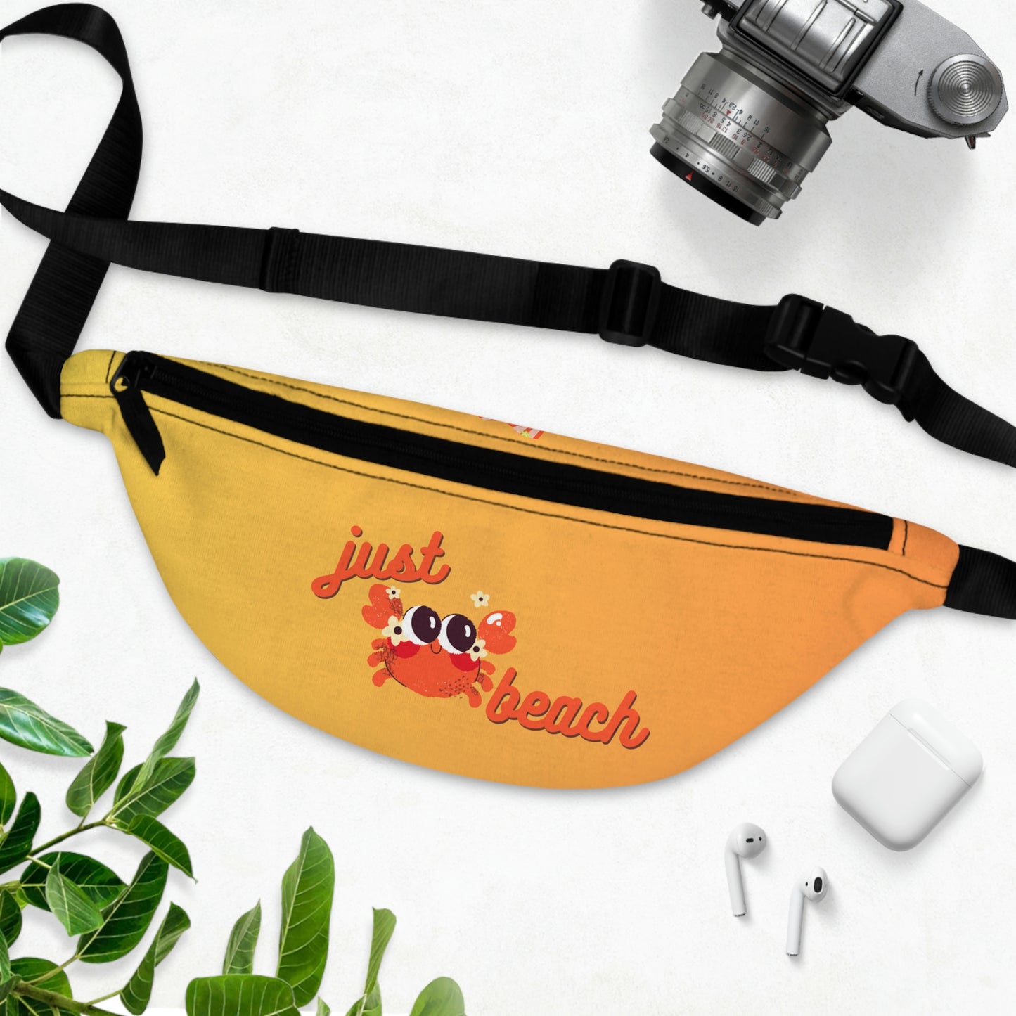 Just Beach Crab Fanny Pack with Crab Printed on Top