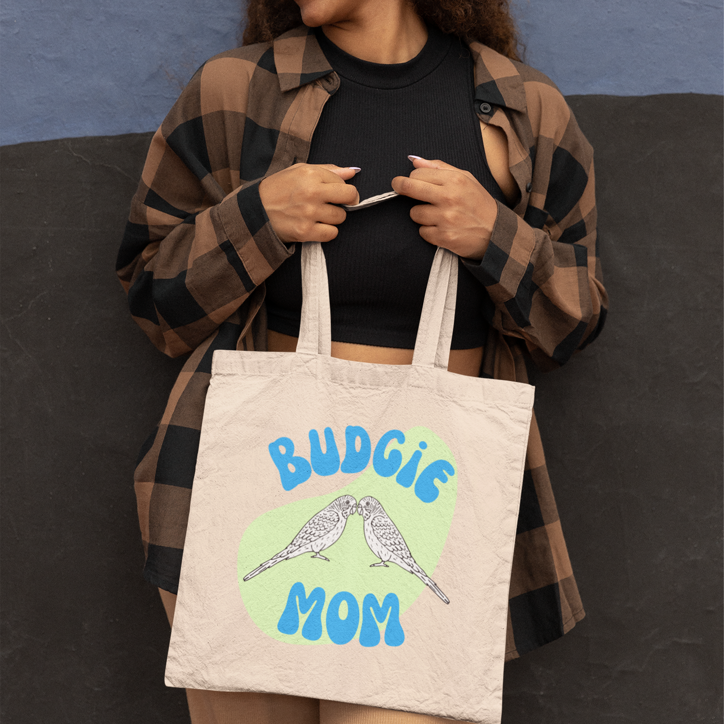 Budgie Mom Canvas Tote Bag | Parakeet
