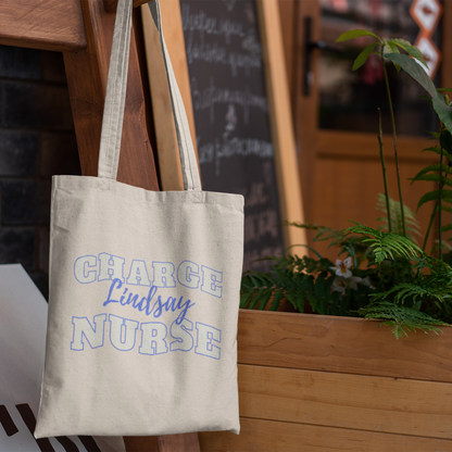 Charge Nurse Personalized Canvas Tote Bag
