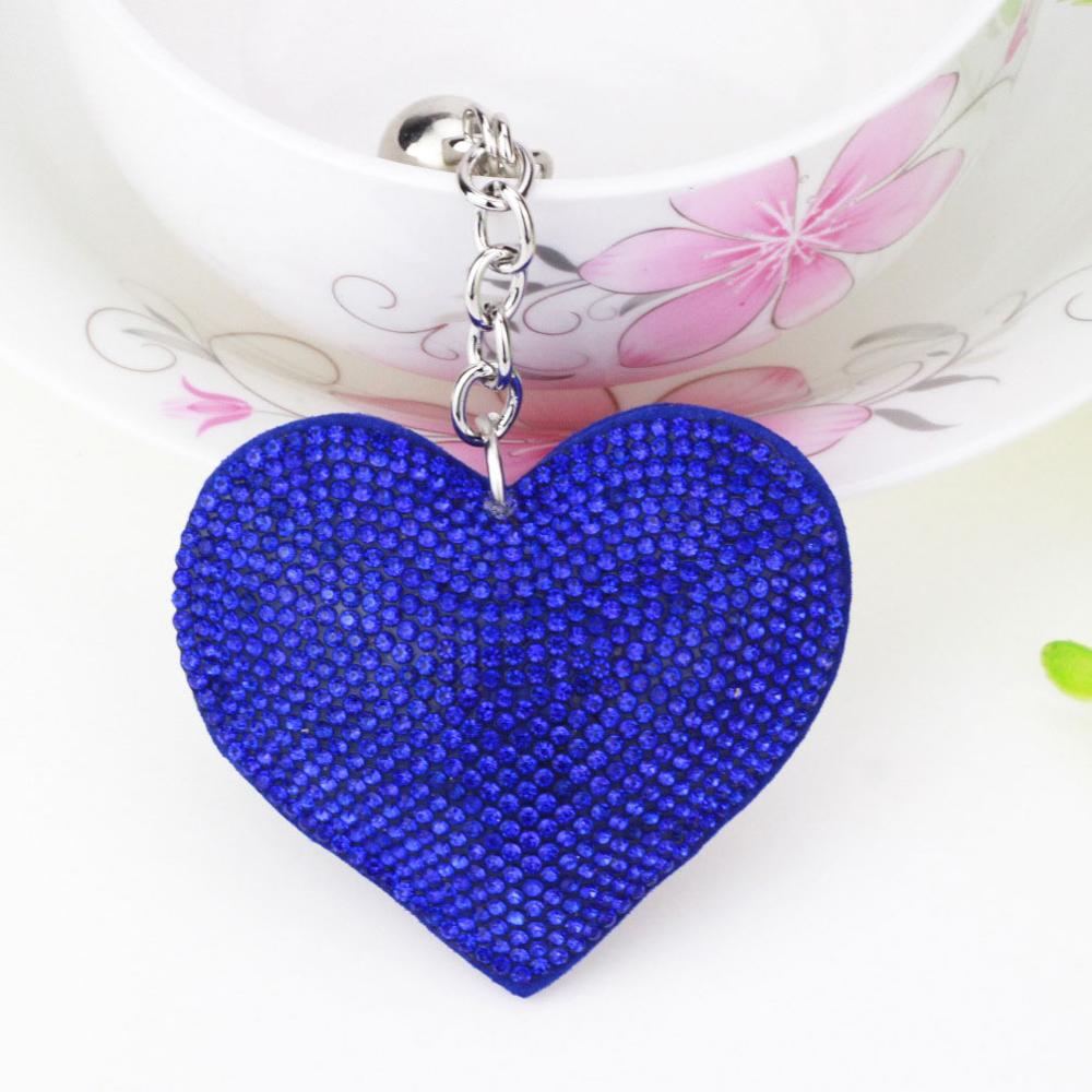Crystal Heart Keychain w Leather Tassel | Bag Accessory | 14 Colors