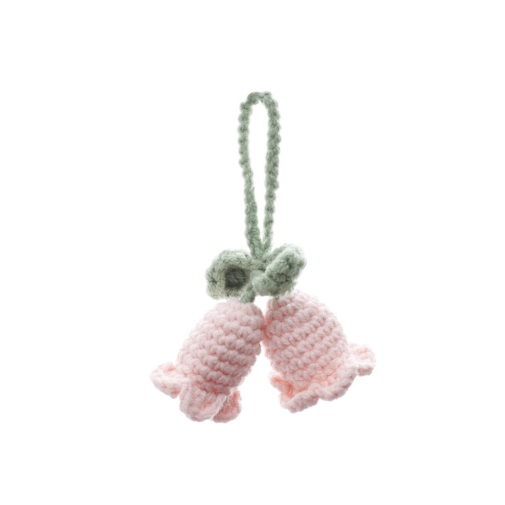 Flower and Leaves Knitted Keychain | Bag Accessory