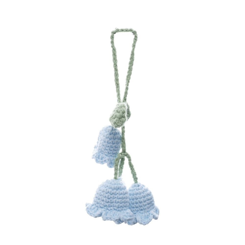 Flower and Leaves Knitted Keychain | Bag Accessory