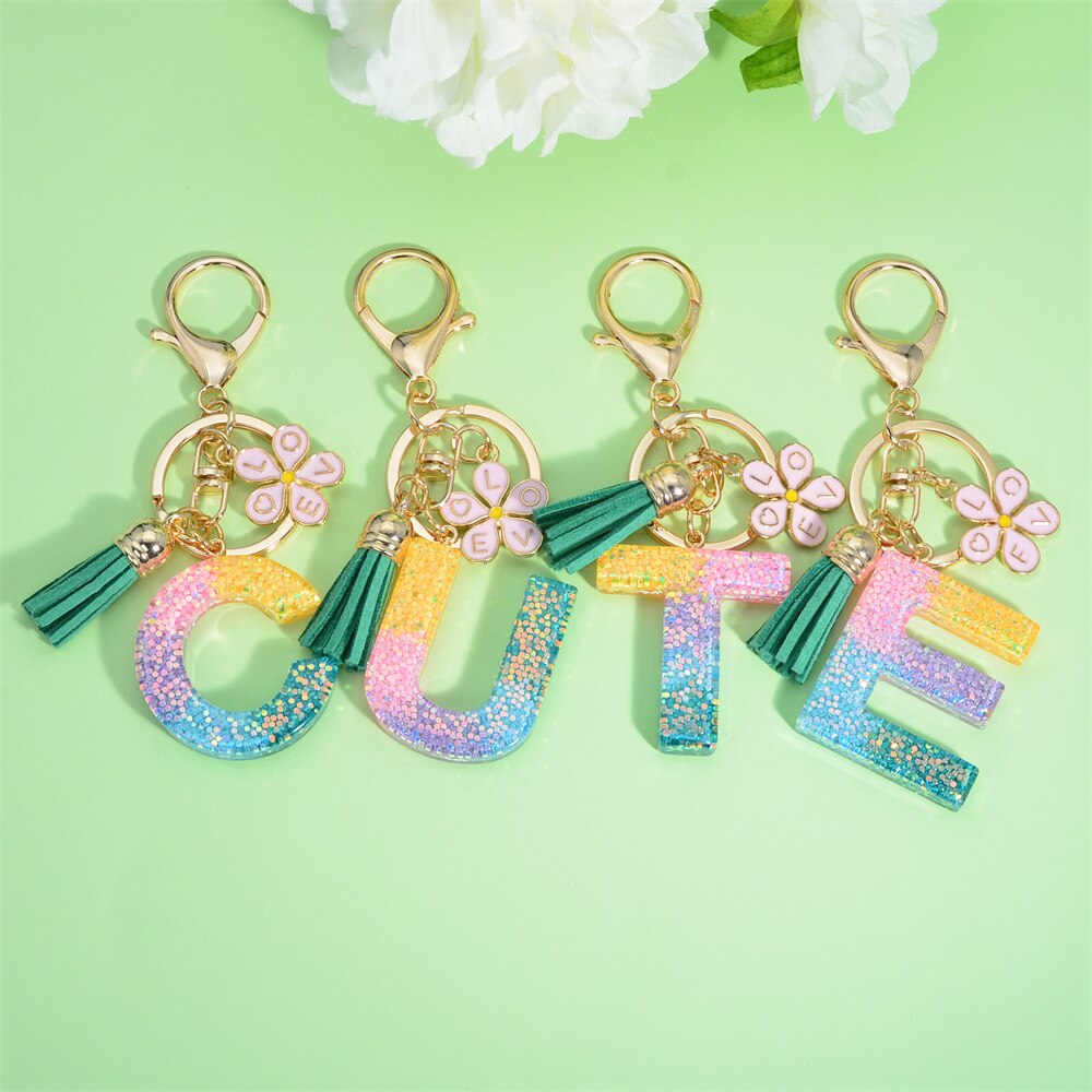 Exclude from Feeds Pink Vine Monogram Acrylic Keychain