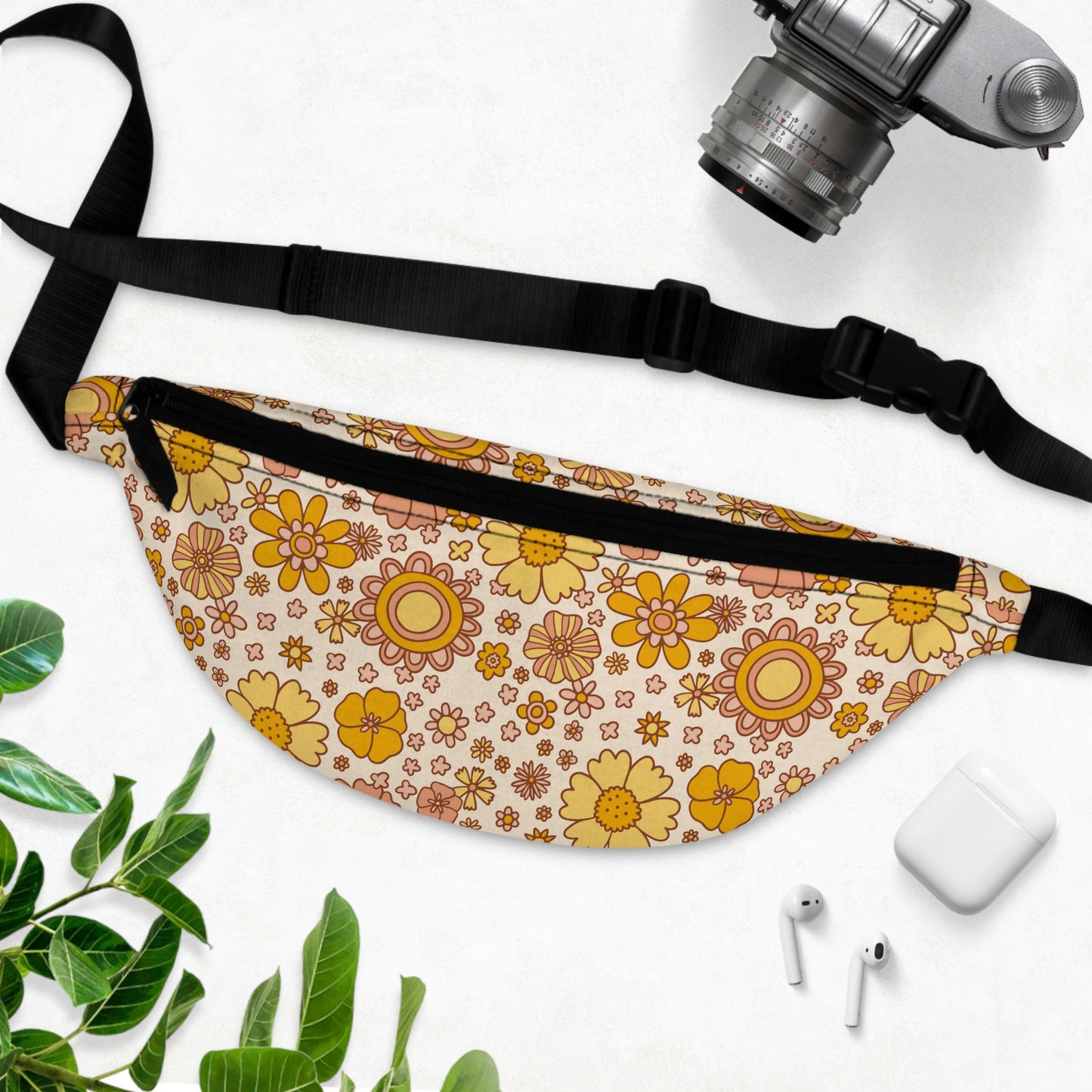 That 70's Girl Fanny Pack with Retro Flower Print