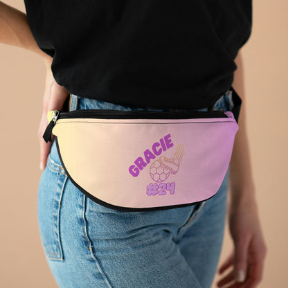 Soccer Kick Personalized Fanny Pack | Pastel Pink and Yellow