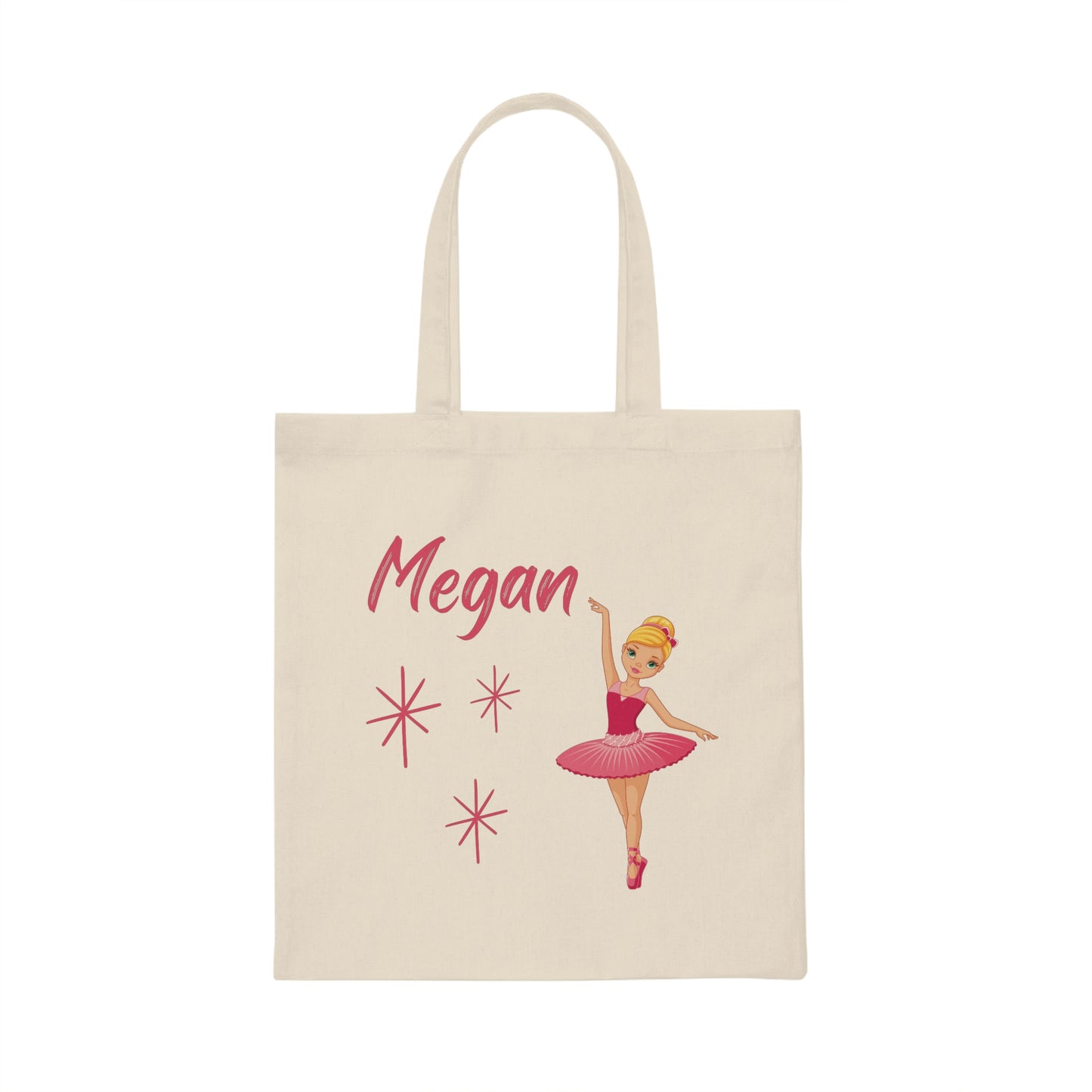 Ballerina Girl Personalized Canvas Tote Bag - Blonde Hair