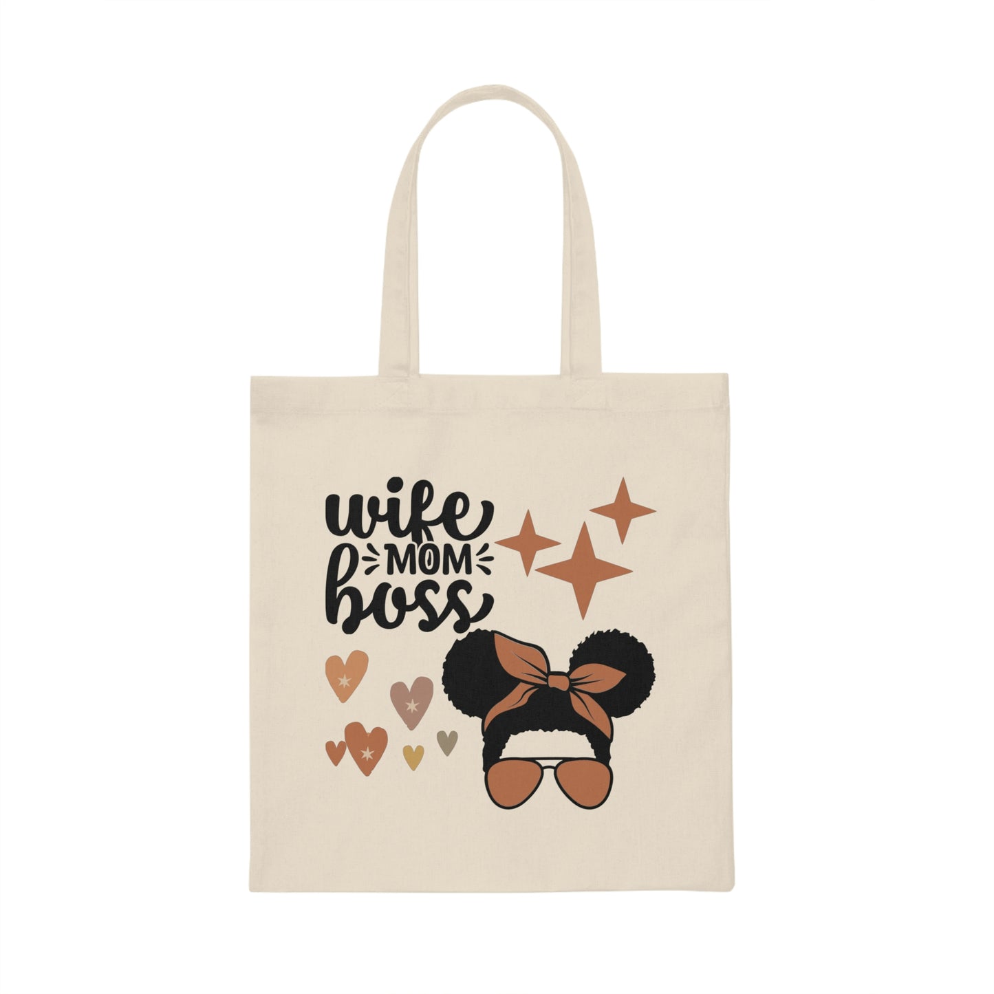 Wife Mom Boss Canvas Tote Bag | Mom Power