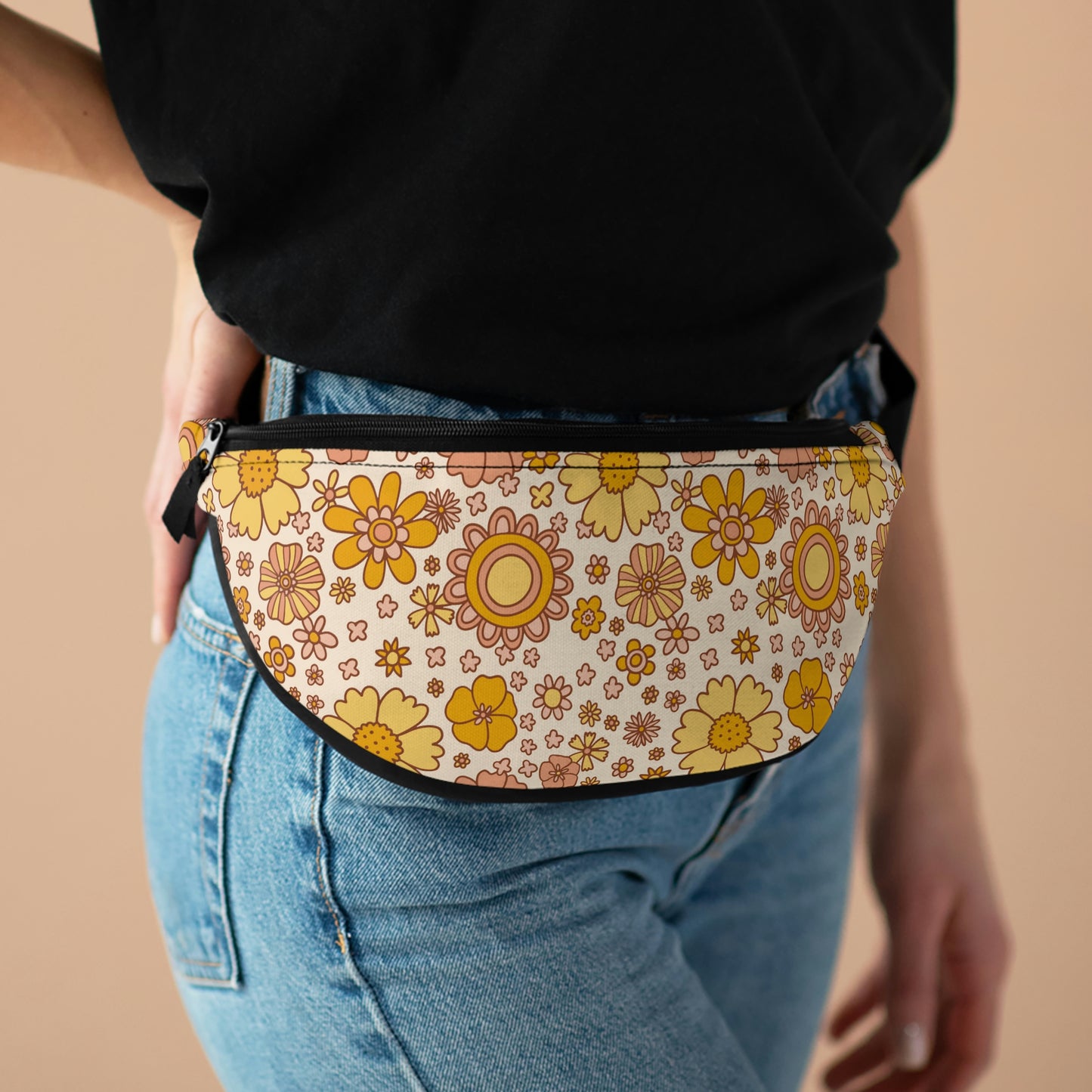 That 70's Girl Fanny Pack with Retro Flower Print