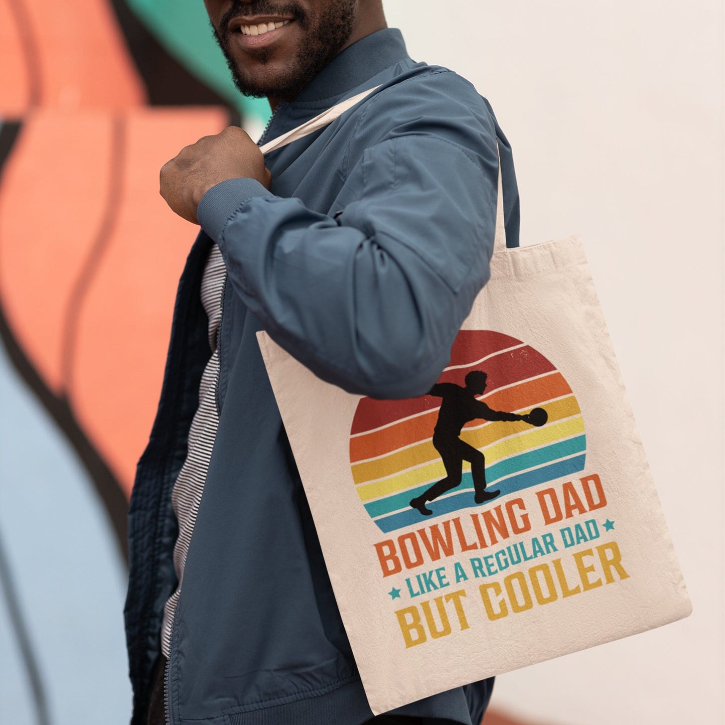 Bowling Dad Like a Regular Dad But Cooler Canvas Tote Bag