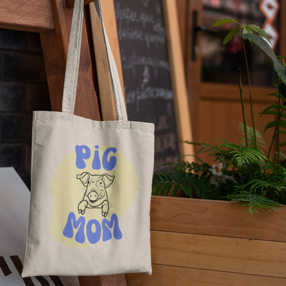 Pig Mom Canvas Tote Bag