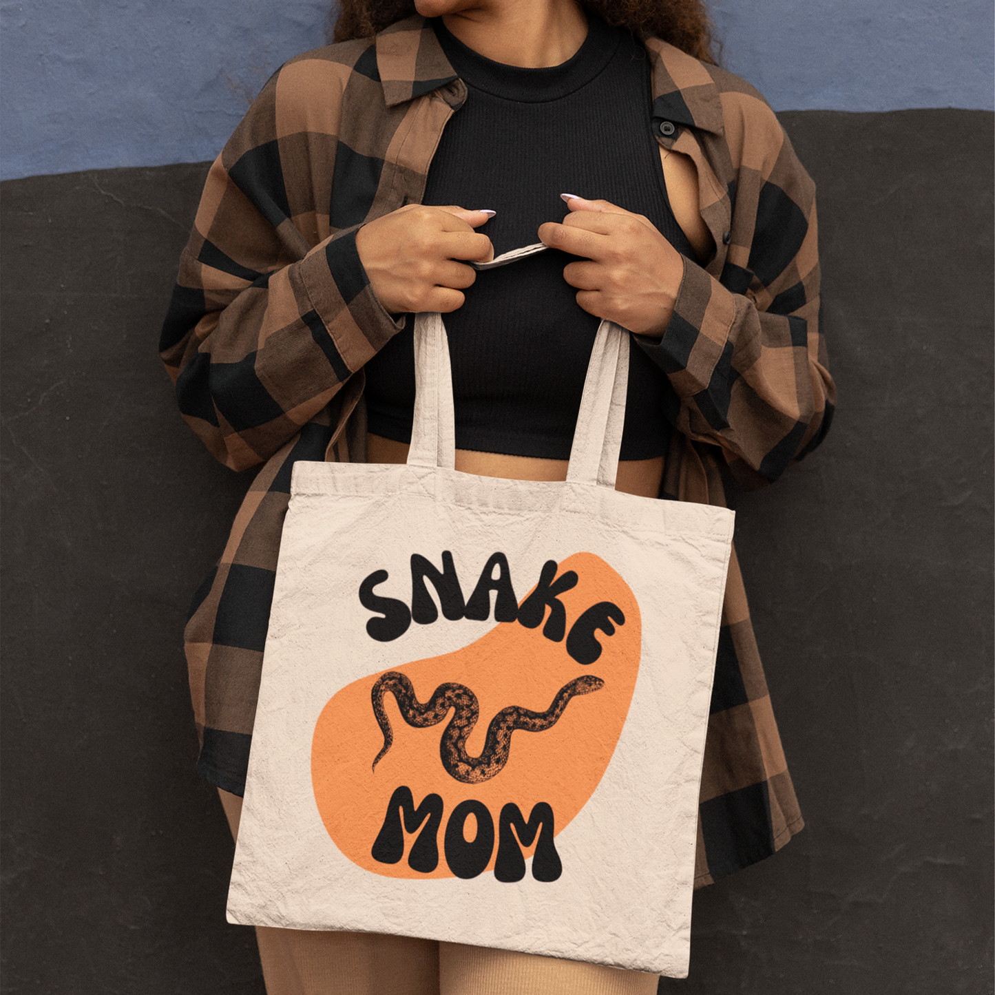 Snake Mom Canvas Tote Bag